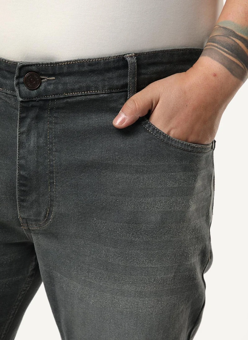 Urbano Fashion  Urbano Plus Men's Grey Bootcut Fit Mid Rise Heavy Washed Jeans Stretchable for Men | Best Price UAE